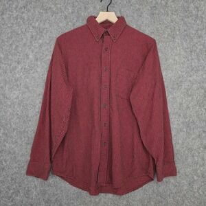 L.L. Bean Shirt Mens M Red Check Flannel Button Down Long Sleeve Cotton USA